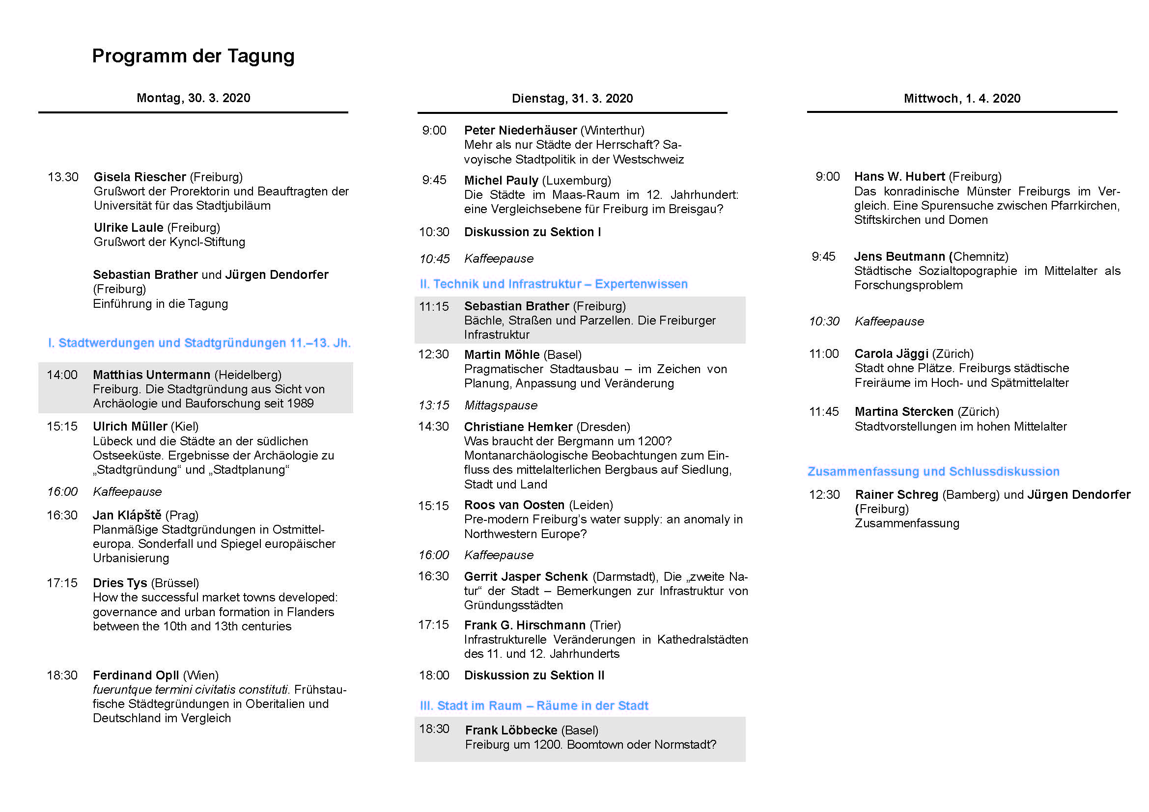 Programm Tagung Neue Rahmungen